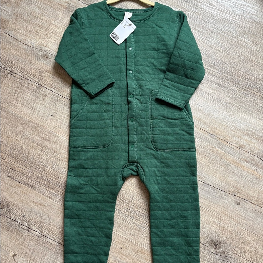 NWT H&M Forest Green Quilted Onesie